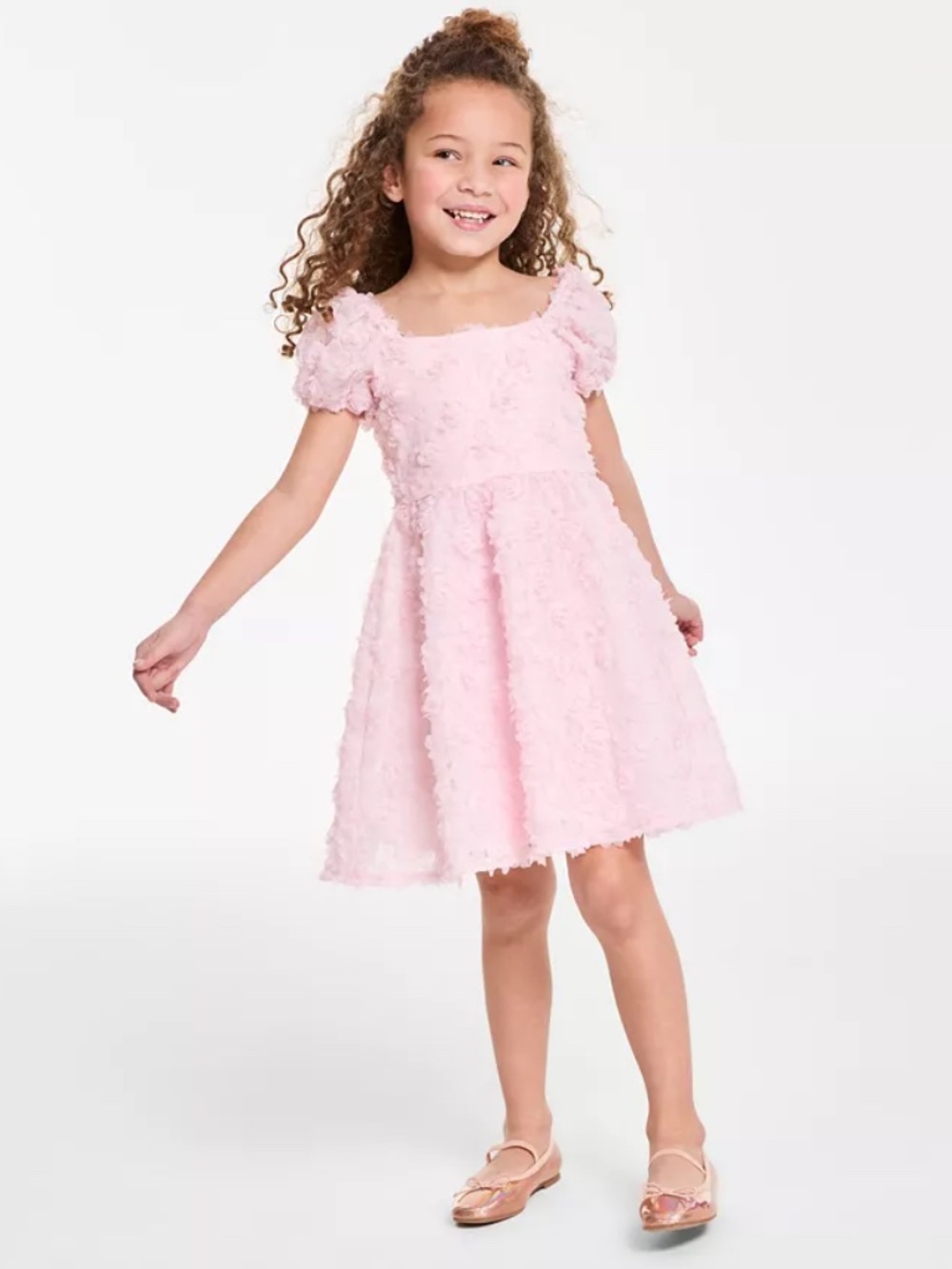 Rare Editions Toddler and Little Girls Micro Soutache Social Dress